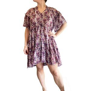 Isabel Marant Printed Pink Silk Dress, size 44 (fits XL)
